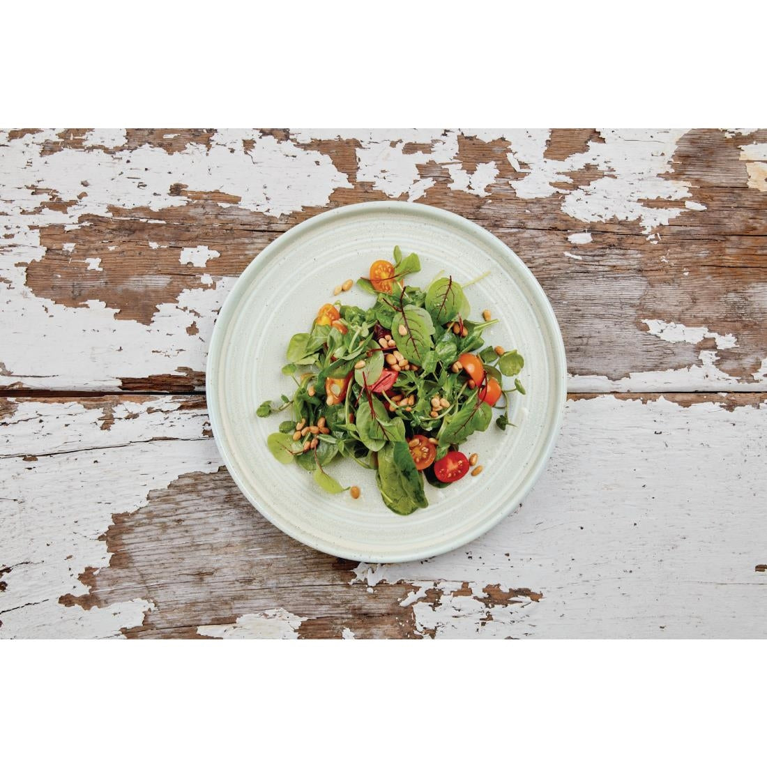 Olympia Cavolo Flat Round Plates Spring Green 270mm (Pack of 4) - FB564 Plates Olympia