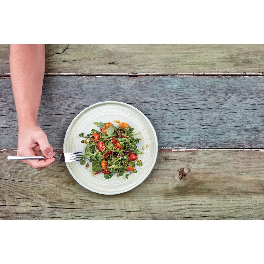 Olympia Cavolo Flat Round Plates Spring Green 270mm (Pack of 4) - FB564 Plates Olympia