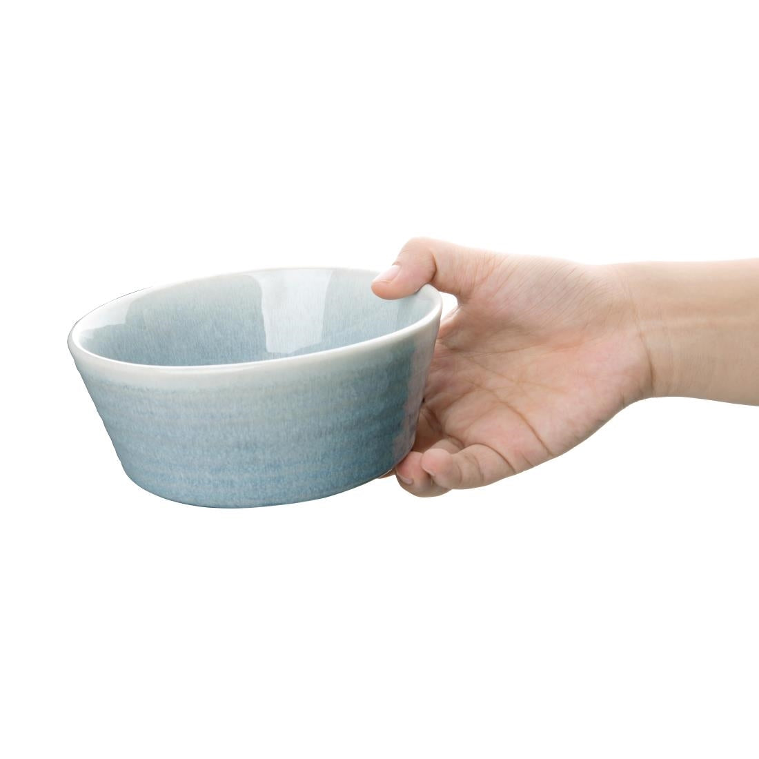 Olympia Cavolo Flat Round Bowls Ice Blue 143mm (Pack of 6) - FB565 Bowls Olympia