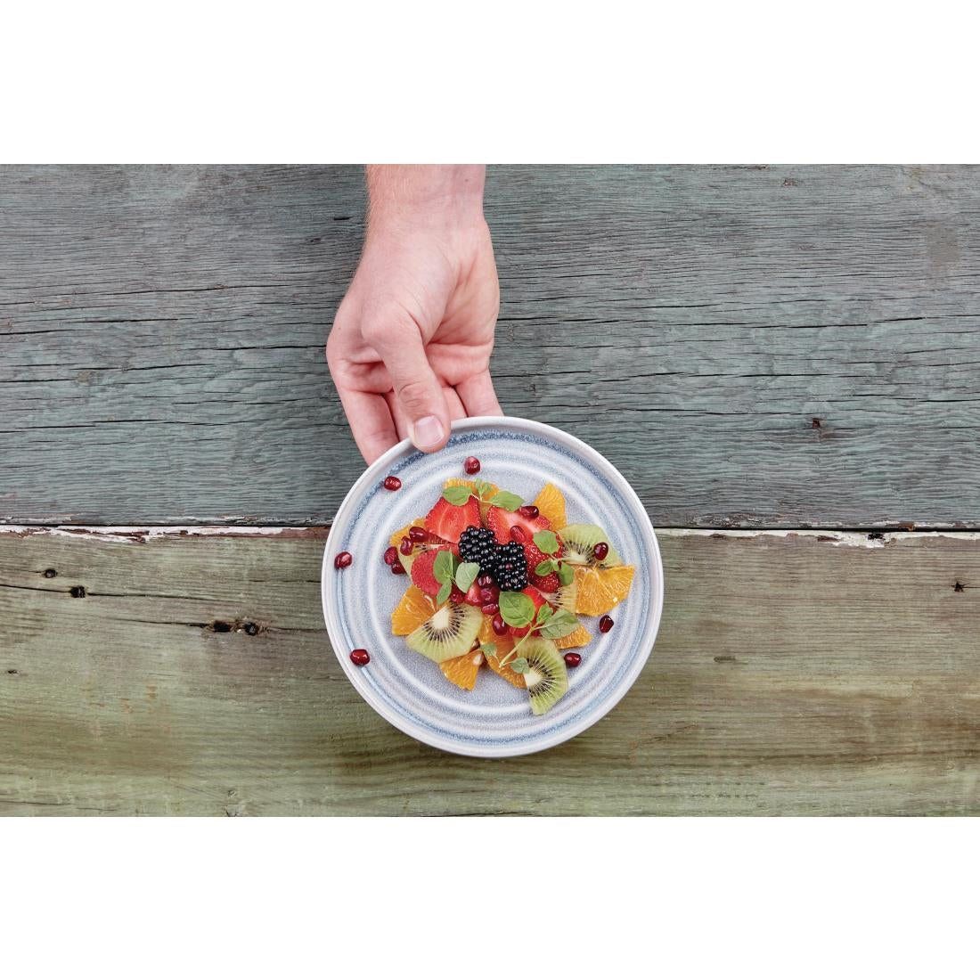 Olympia Cavolo Flat Round Plates Ice Blue 180mm (Pack of 6) - FB567 Plates Olympia