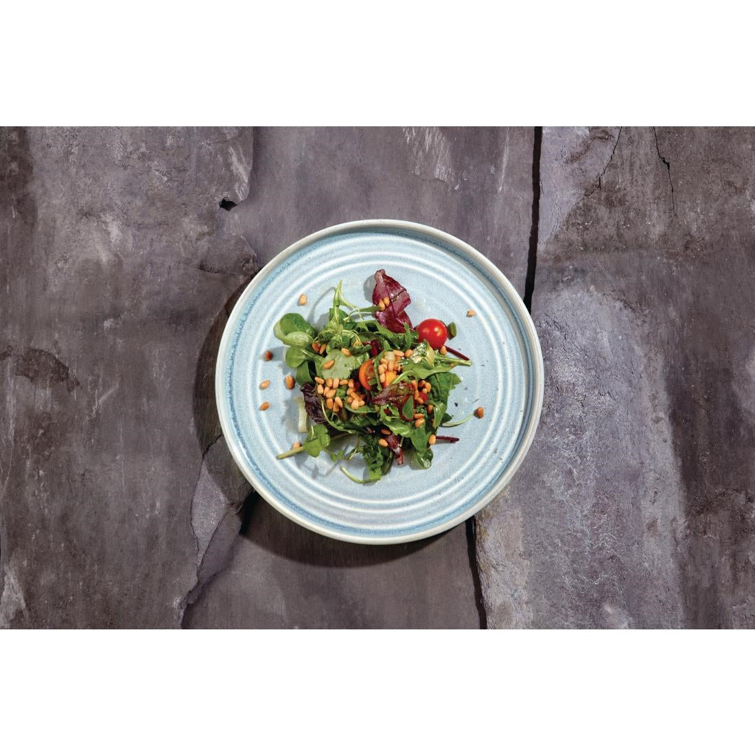 Olympia Cavolo Flat Round Plates Ice Blue 220mm (Pack of 6) - FB568 Plates Olympia