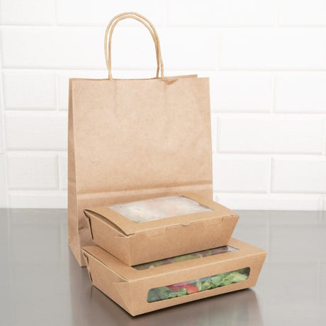 Fiesta Compostable Salad Boxes with PLA Windows 1200ml (Pack of 200) - FB677  Fiesta