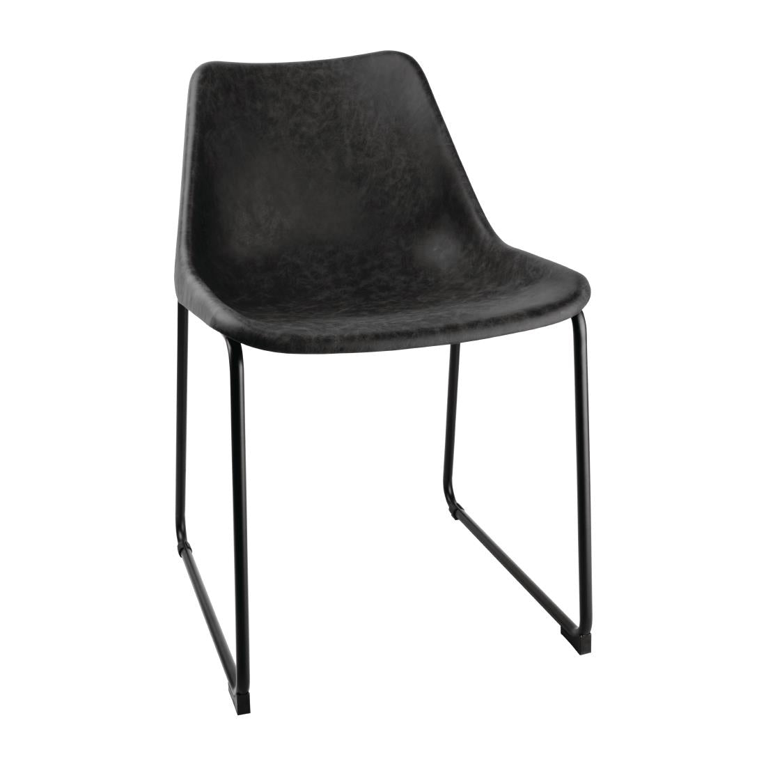 Bolero Rodeo Side Chairs Black (Pack of 2) - FB880 Metal Dining Chairs Bolero