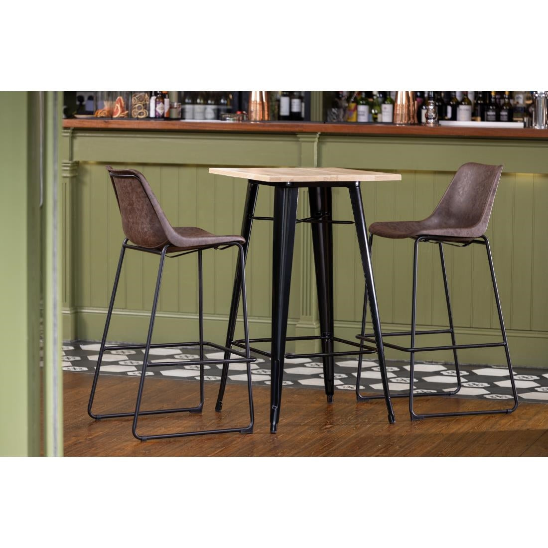 Bolero Rodeo High Stools Mocha (Single) - FB884 Metal Bar Stools Bolero
