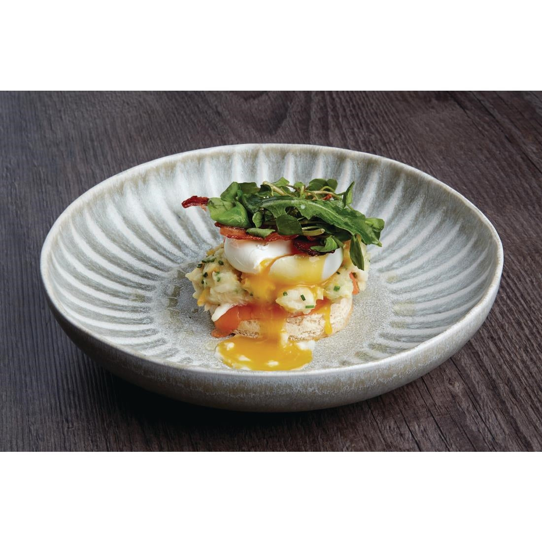 Olympia Corallite Coupe Bowls Concrete Grey 220mm (Pack of 6) - FB957 Bowls Olympia