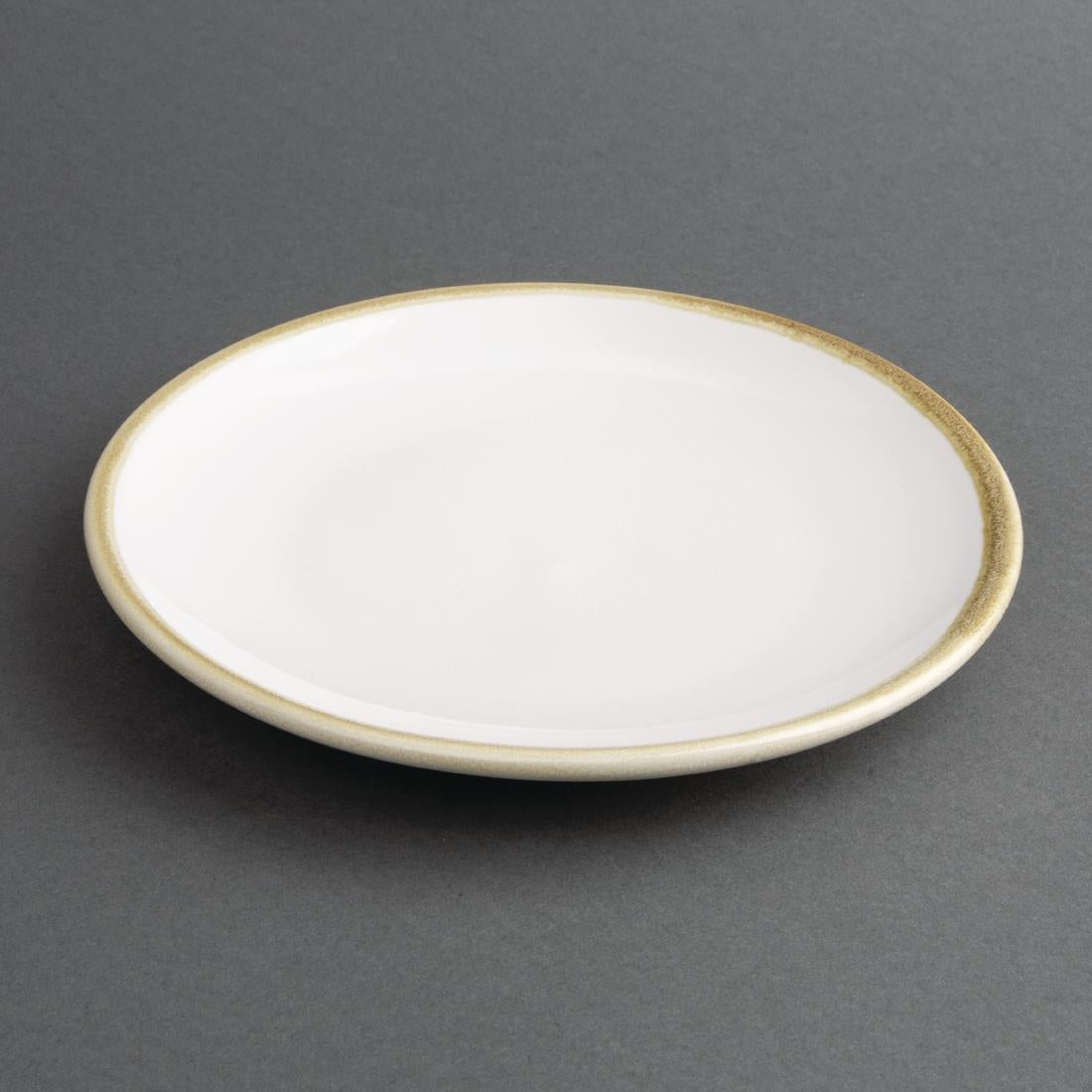 Olympia Kiln Round Coupe Plate Chalk 180mm (Pack of 6) - FB980 Plates Olympia