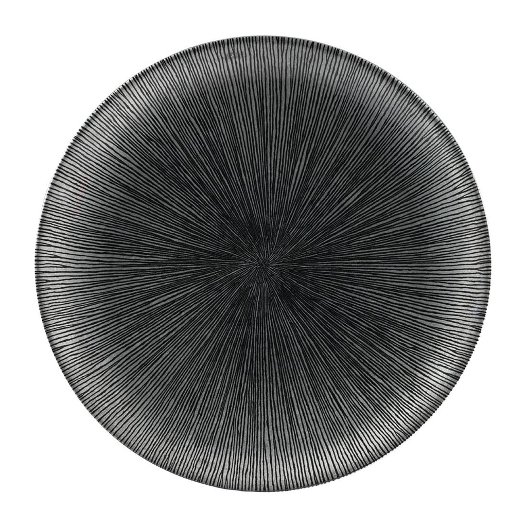 Churchill Studio Prints Agano Coupe Plates Black 288mm (Pack of 12) - FC100 Plates Churchill