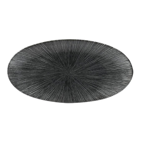 Churchill Studio Prints Agano Oval Chefs Plates Black 299 x 150mm (Pack of 12) - FC109 Plates Churchill