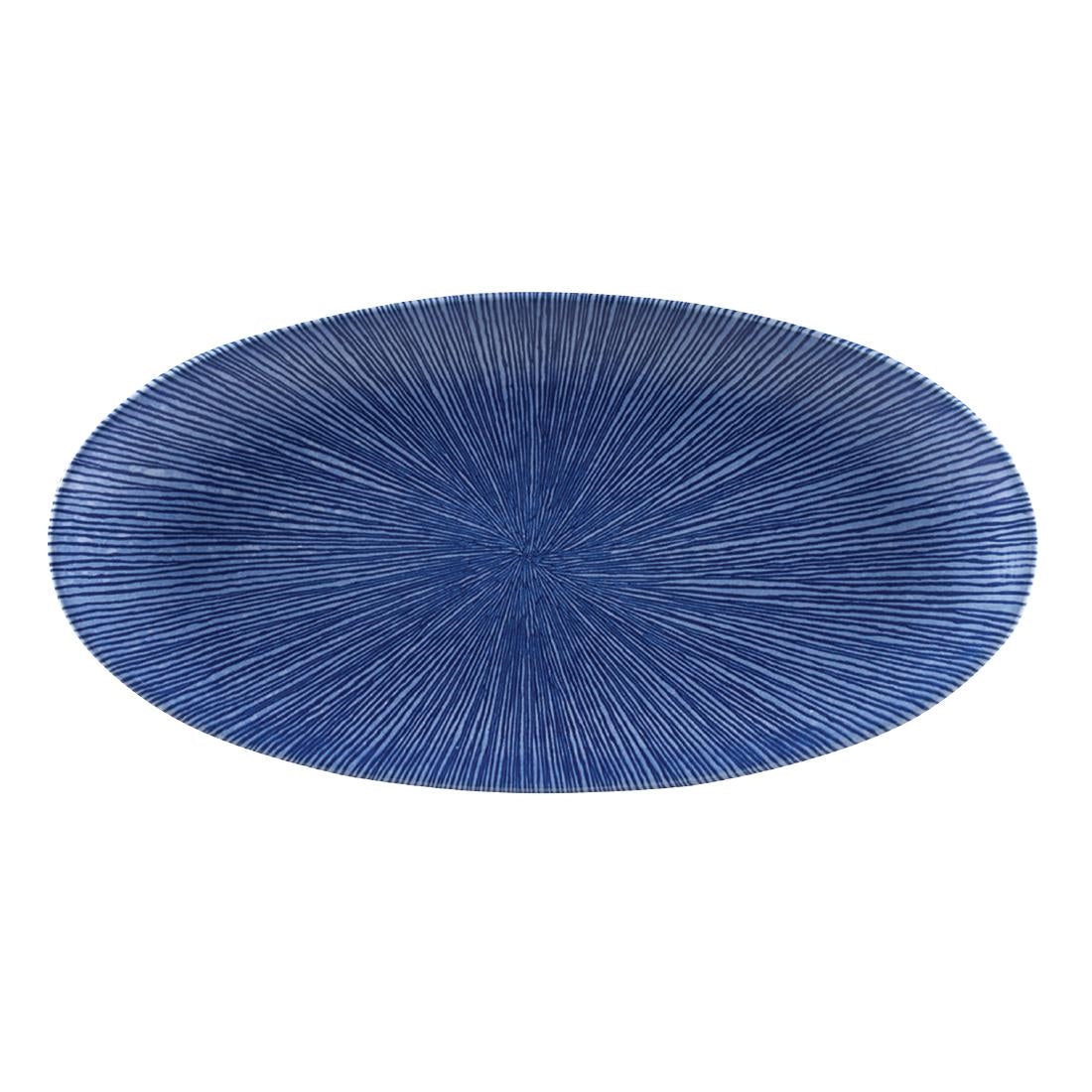 Churchill Studio Prints Agano Oval Chefs Plates Blue 299 x 150mm (Pack of 12) - FC113 Plates Churchill