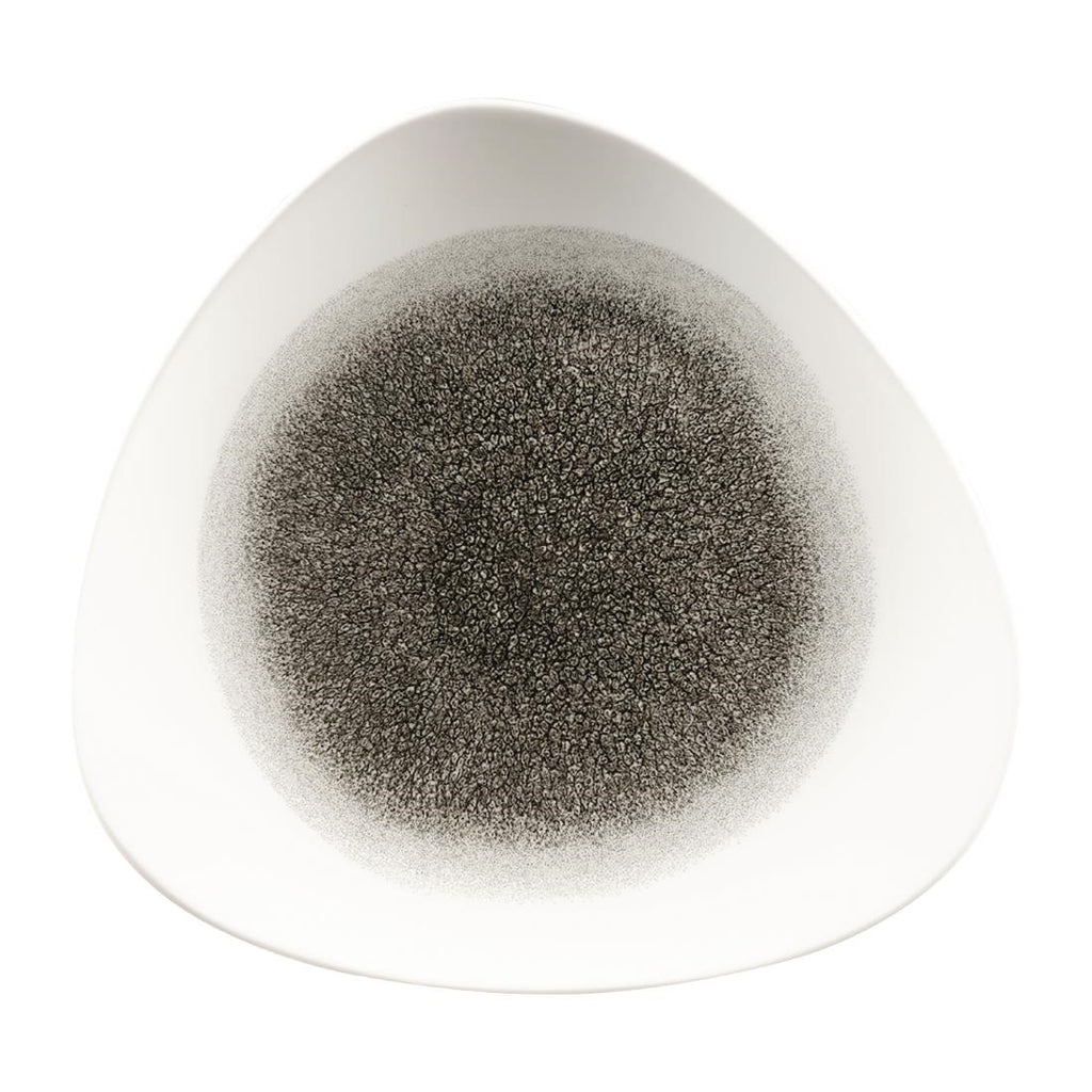 Churchill Studio Prints Raku Triangle Plates Quartz Black 265mm (Pack of 12) - FC131 Plates Churchill