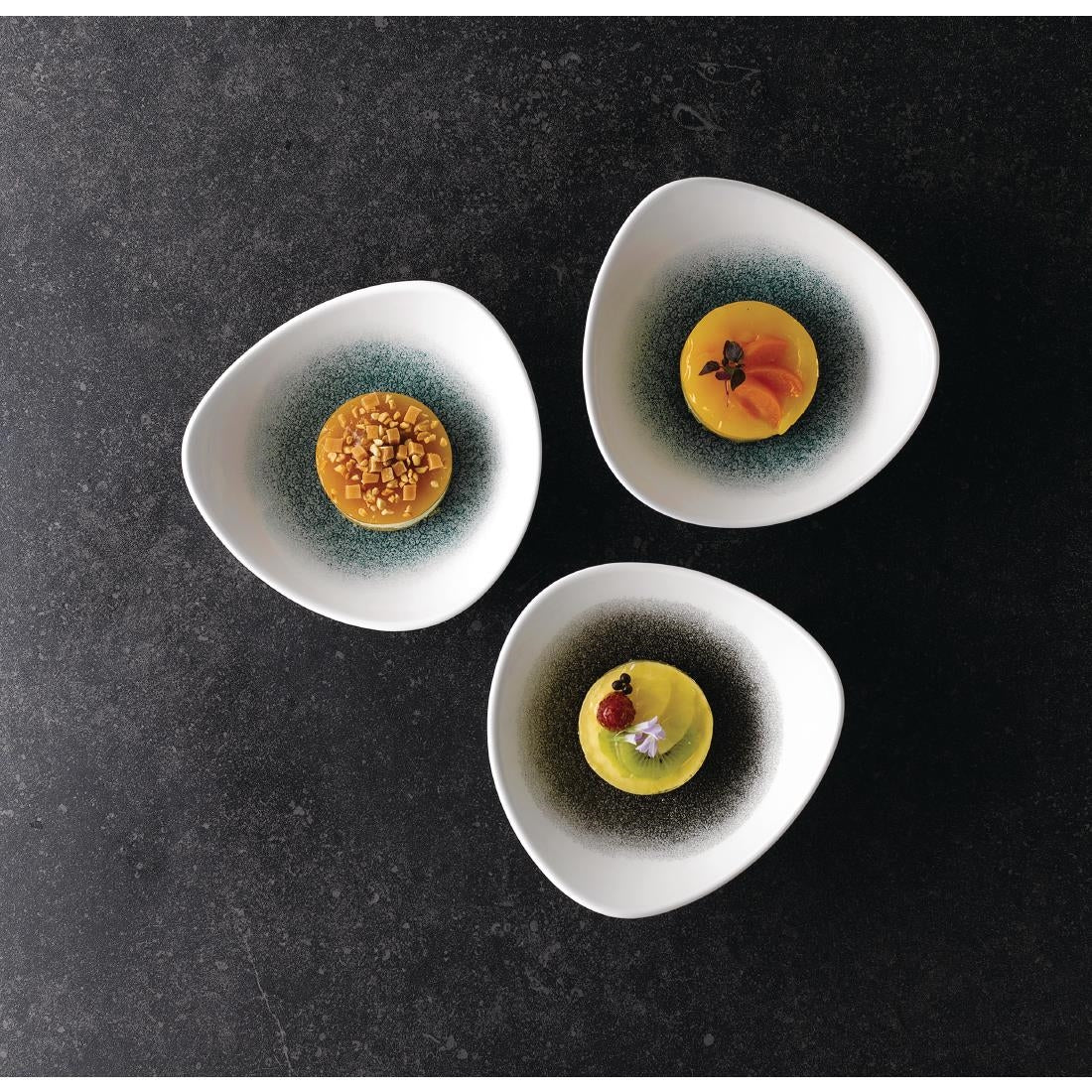 Churchill Studio Prints Raku Triangle Bowls Quartz Black 185mm 370ml (Pack of 12) - FC134 Bowls Churchill