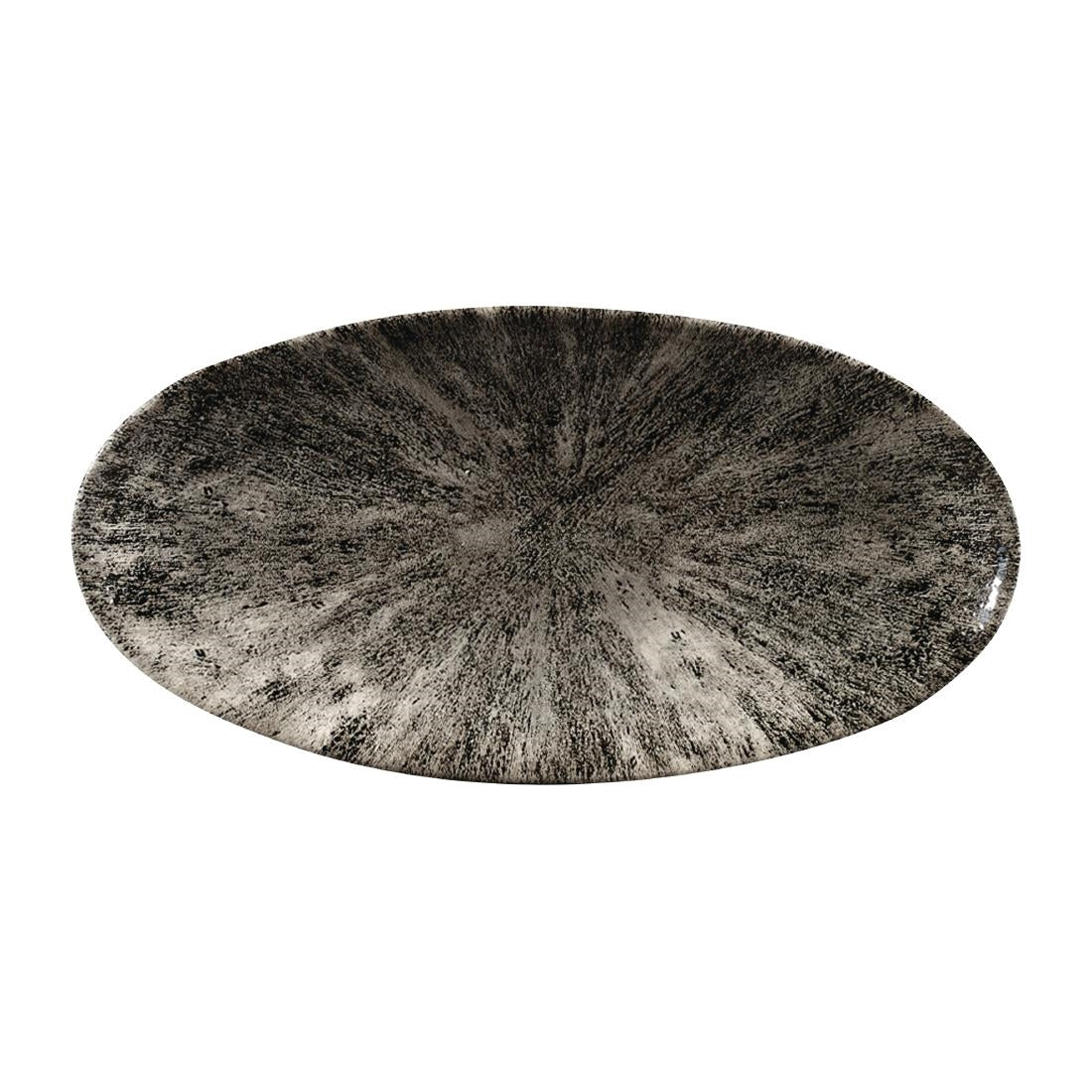 Churchill Studio Prints Stone Chefs Plates Quartz Black 299 x 150mm (Pack of 12) - FC140 Plates Churchill