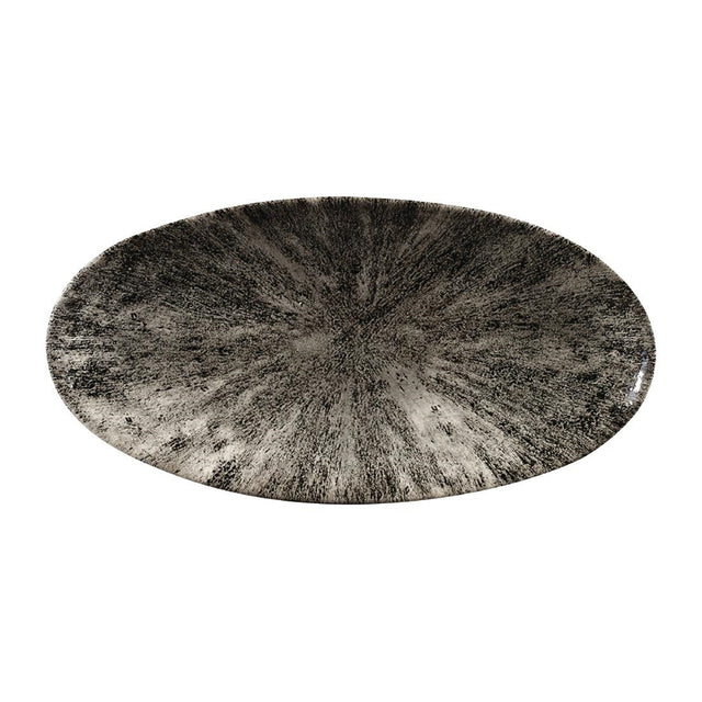 Churchill Studio Prints Stone Chefs Plates Quartz Black 299 x 150mm (Pack of 12) - FC140 Plates Churchill