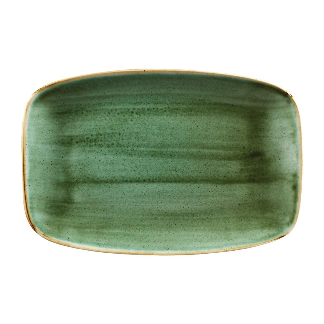Churchill Stonecast No. 8 Oblong Chefs Plates 300 x 199mm Samphire Green (Pack of 6) - FC153 Plates Churchill