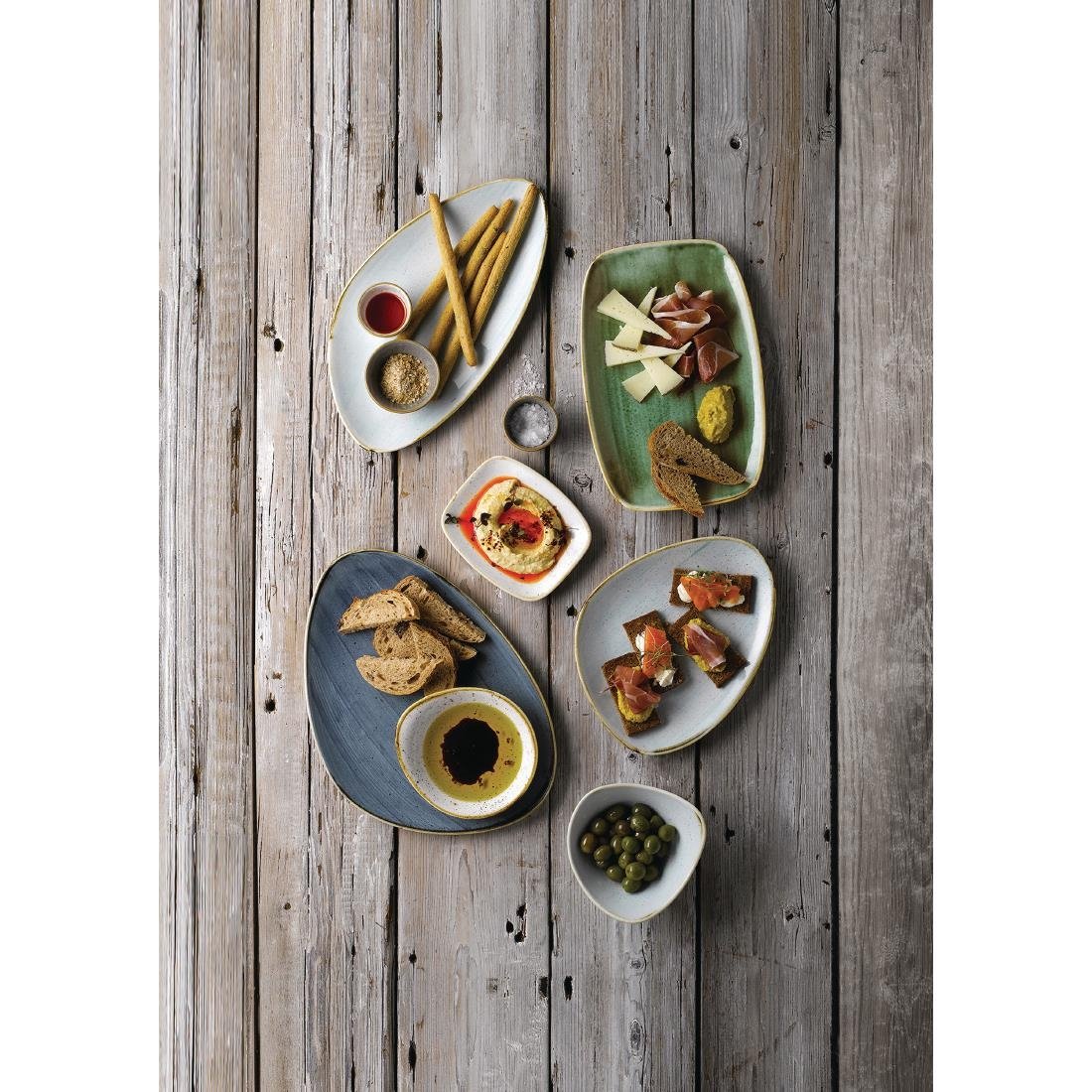 Churchill Stonecast Triangular Chefs Plates Duck Egg 304 x 205mm (Pack of 6) - FC159 Plates Churchill