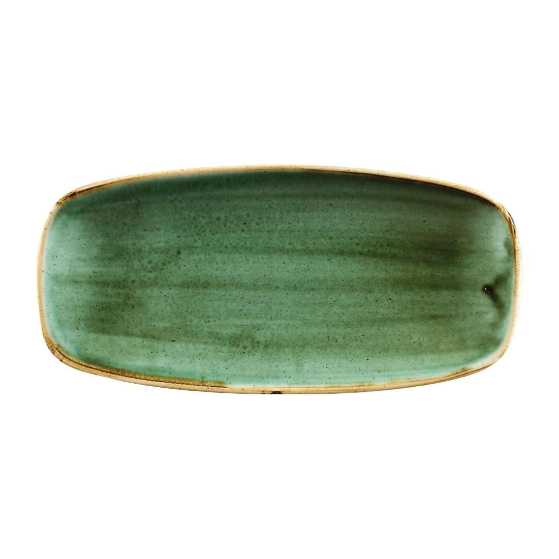 Churchill Stonecast No. 4 Oblong Chefs Plates Samphire Green 269 x 127mm (Pack of 12) - FC154 Plates Churchill