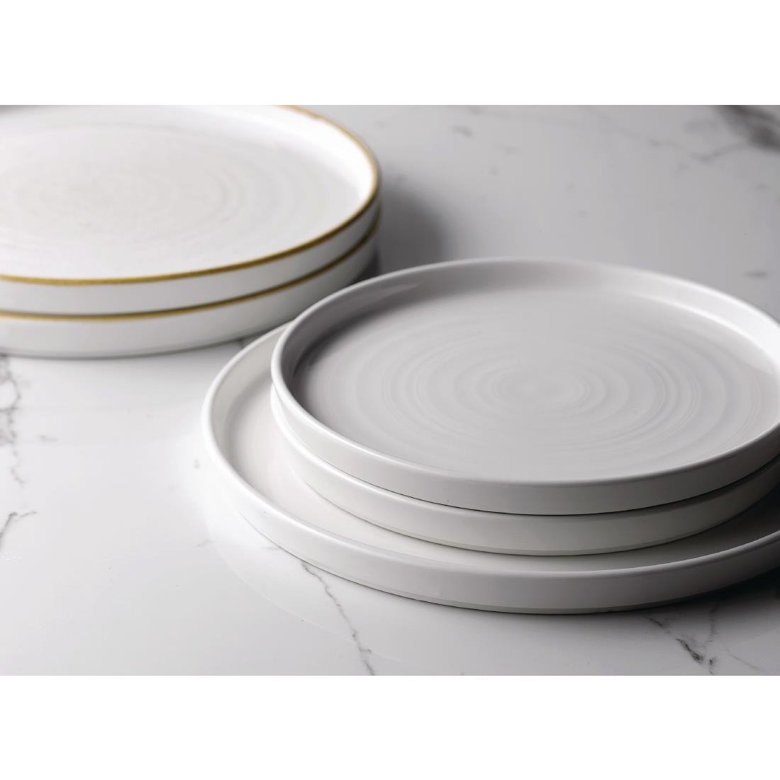 Churchill Stonecast Walled Chefs Plates Barley White 210mm (Pack of 6) - FC162 Plates Churchill