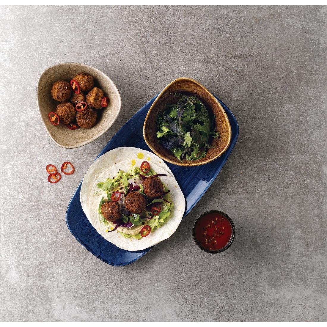 Churchill Stonecast Patina No. 4 Chefs Plates Cobalt 355 x 189mm (Pack of 6) - FC176 Plates Churchill