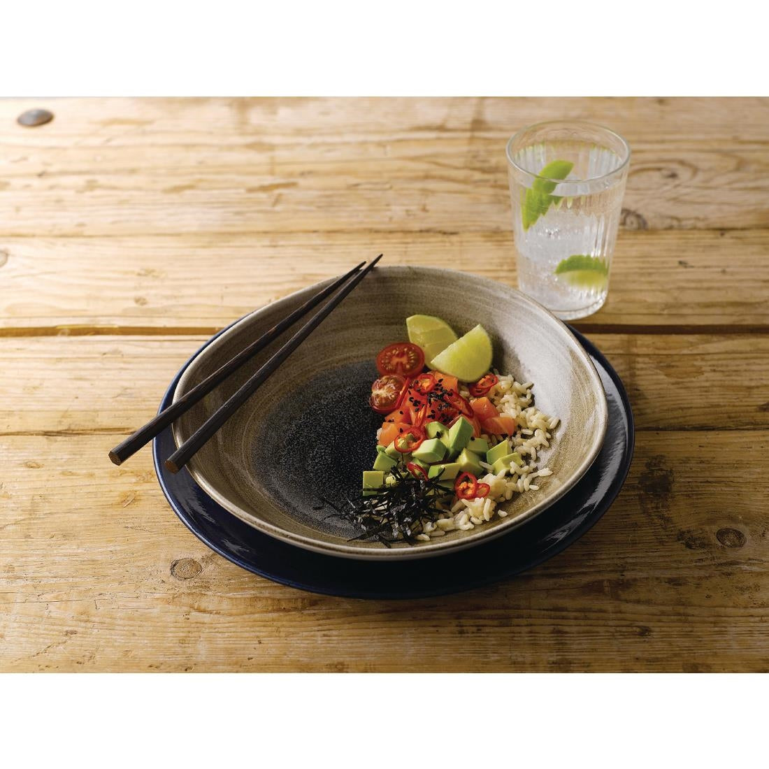 Churchill Stonecast Aqueous Organic Round Bowls Bayou Taupe 253mm (Pack of 12) - FC181 Bowls Churchill