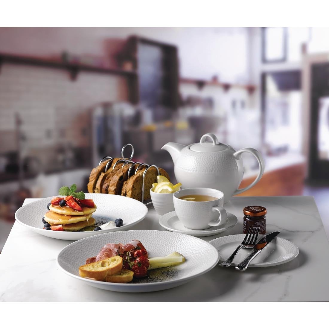 Churchill Isla Centre Print Deep Coupe Plates Topaz Blue 255mm (Pack of 12) - FC185 Plates Churchill