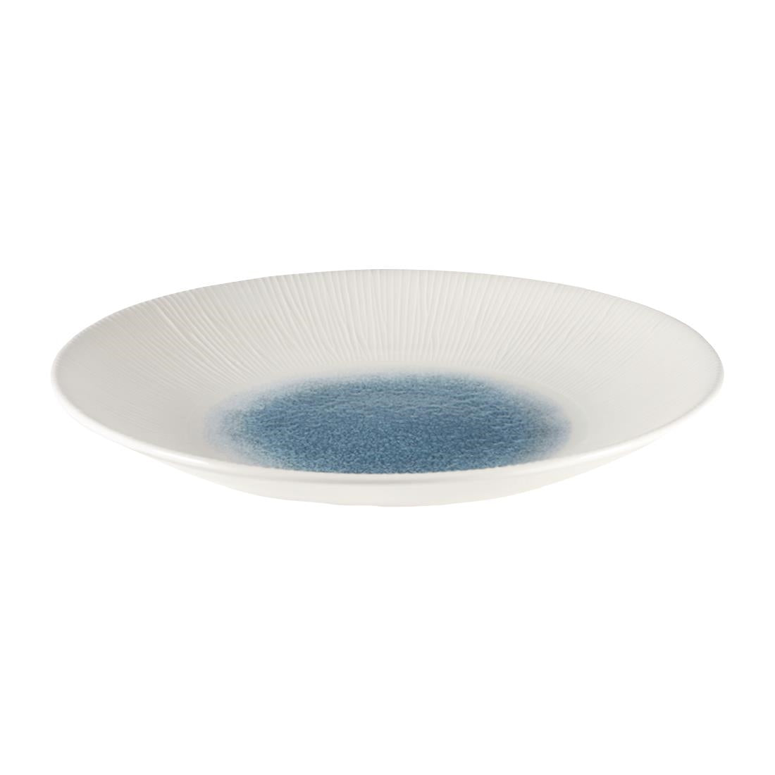 Churchill Bamboo Centre Print Deep Coupe Plates Topaz Blue 281mm (Pack of 12) - FC188 Plates Churchill