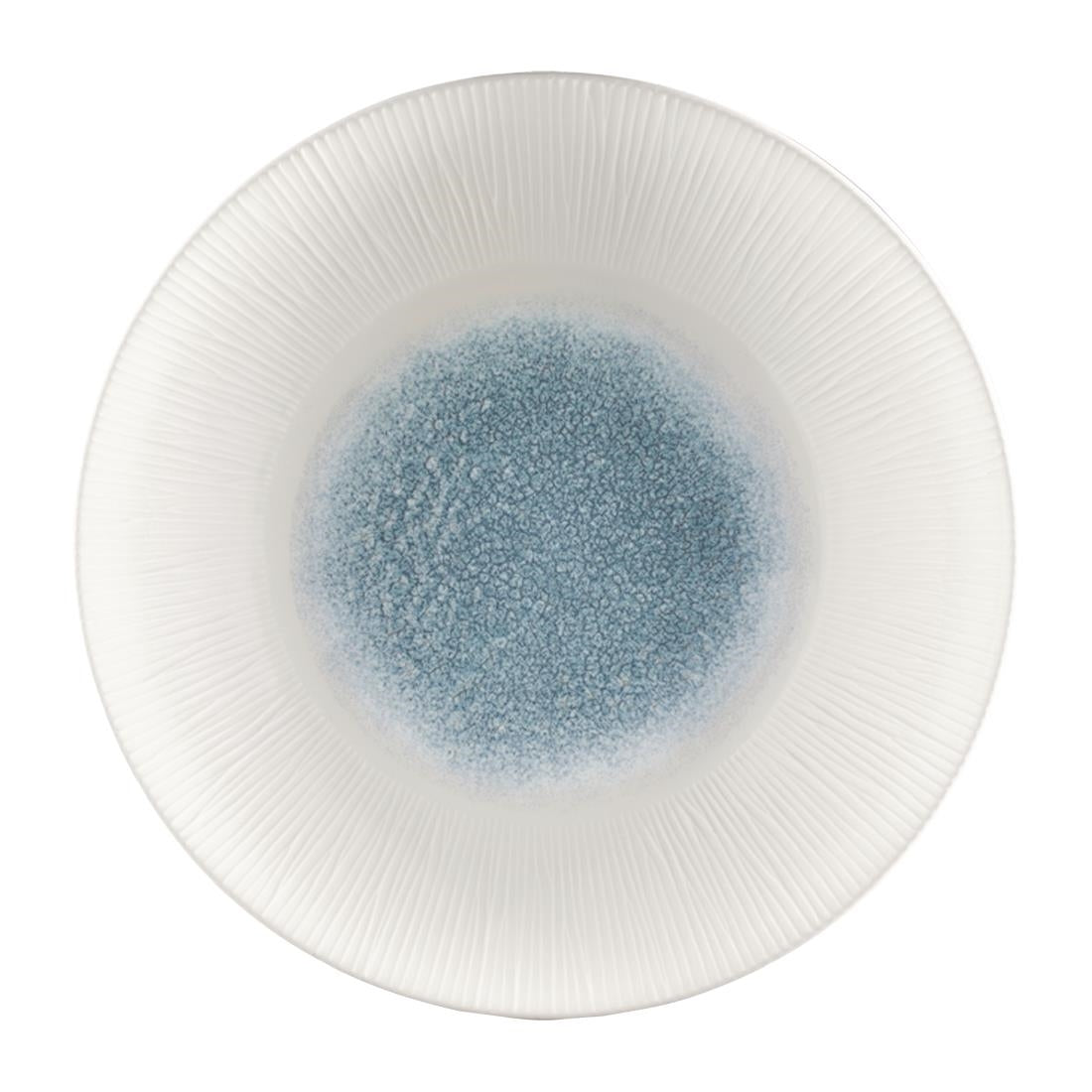 Churchill Bamboo Centre Print Deep Coupe Plates Topaz Blue 281mm (Pack of 12) - FC188 Plates Churchill