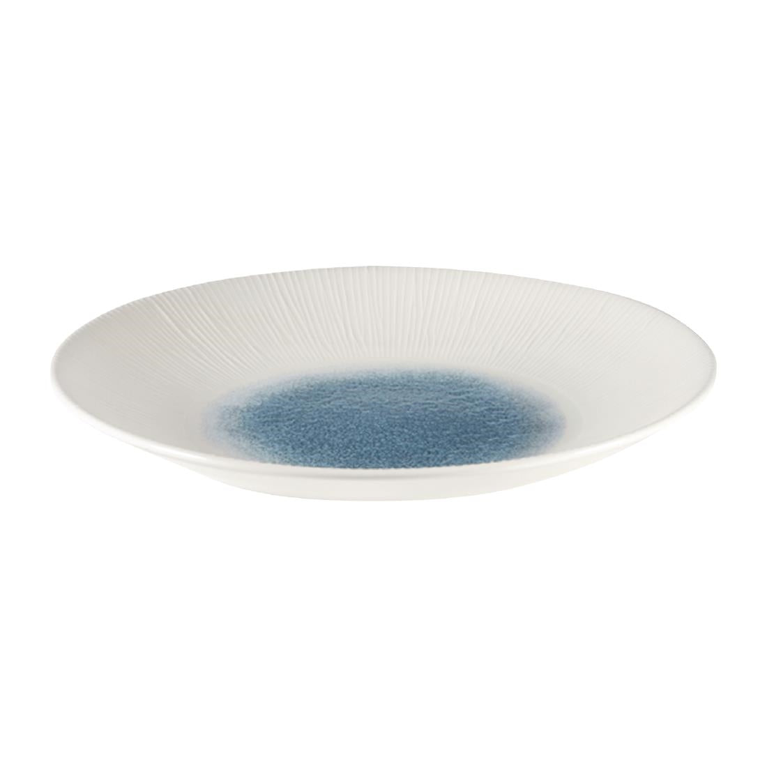 Churchill Bamboo Centre Print Deep Coupe Plates Topaz Blue 255mm (Pack of 12) - FC189 Plates Churchill