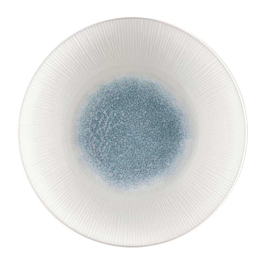 Churchill Bamboo Centre Print Deep Coupe Plates Topaz Blue 255mm (Pack of 12) - FC189 Plates Churchill