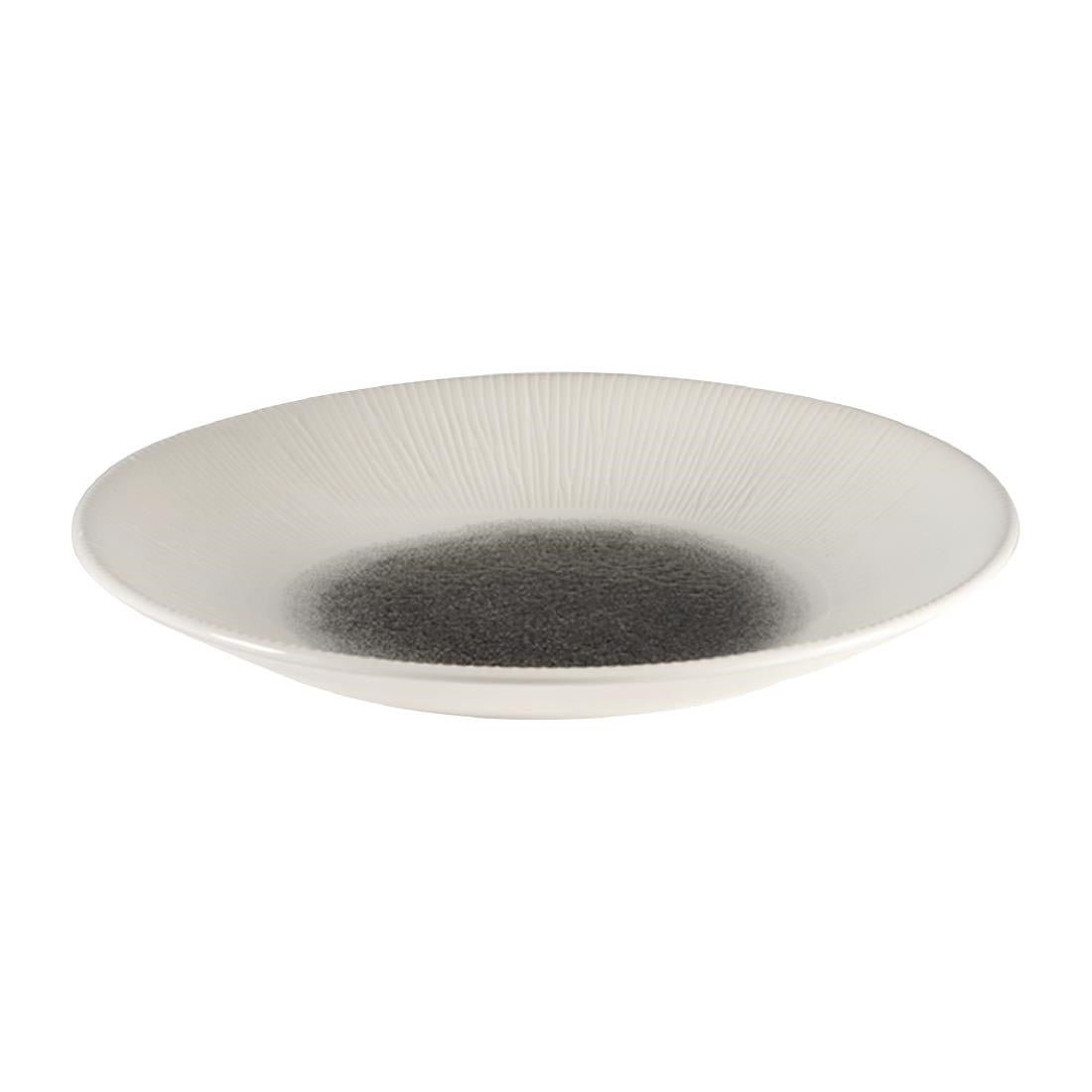 Churchill Bamboo Centre Print Deep Coupe Plates Quartz Black 281mm (Pack of 12) - FC190 Plates Churchill