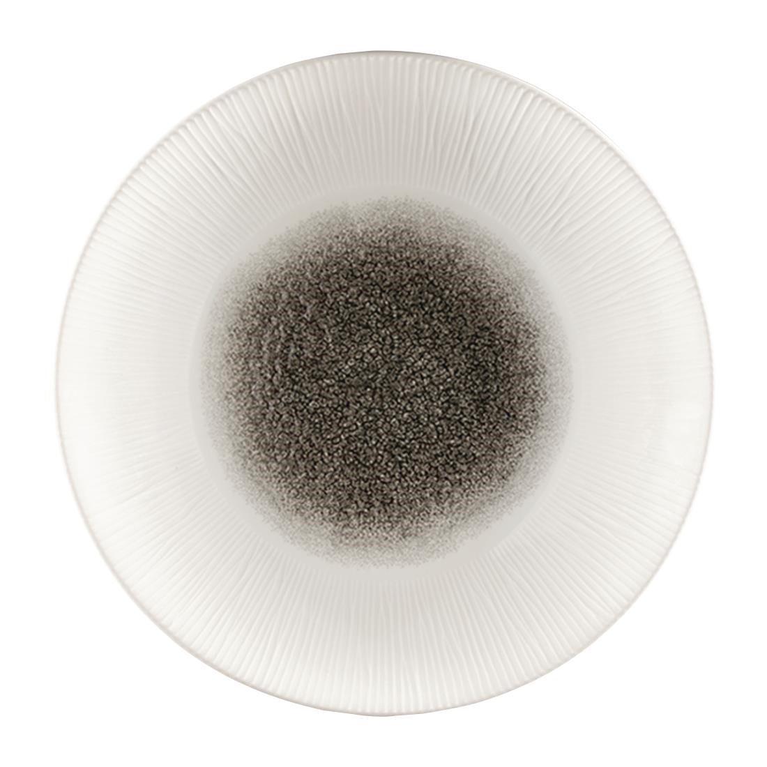 Churchill Bamboo Centre Print Deep Coupe Plates Quartz Black 281mm (Pack of 12) - FC190 Plates Churchill
