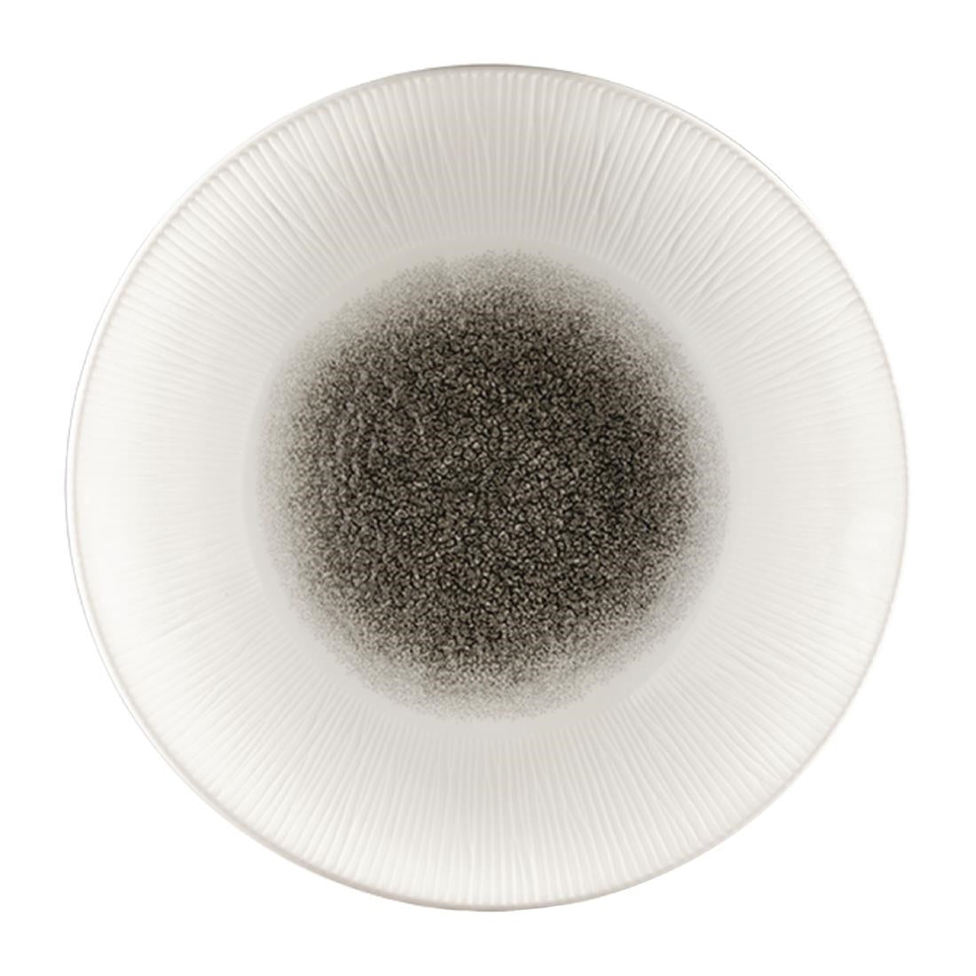 Churchill Bamboo Centre Print Deep Coupe Plates Quartz Black 255mm (Pack of 12) - FC191 Plates Churchill