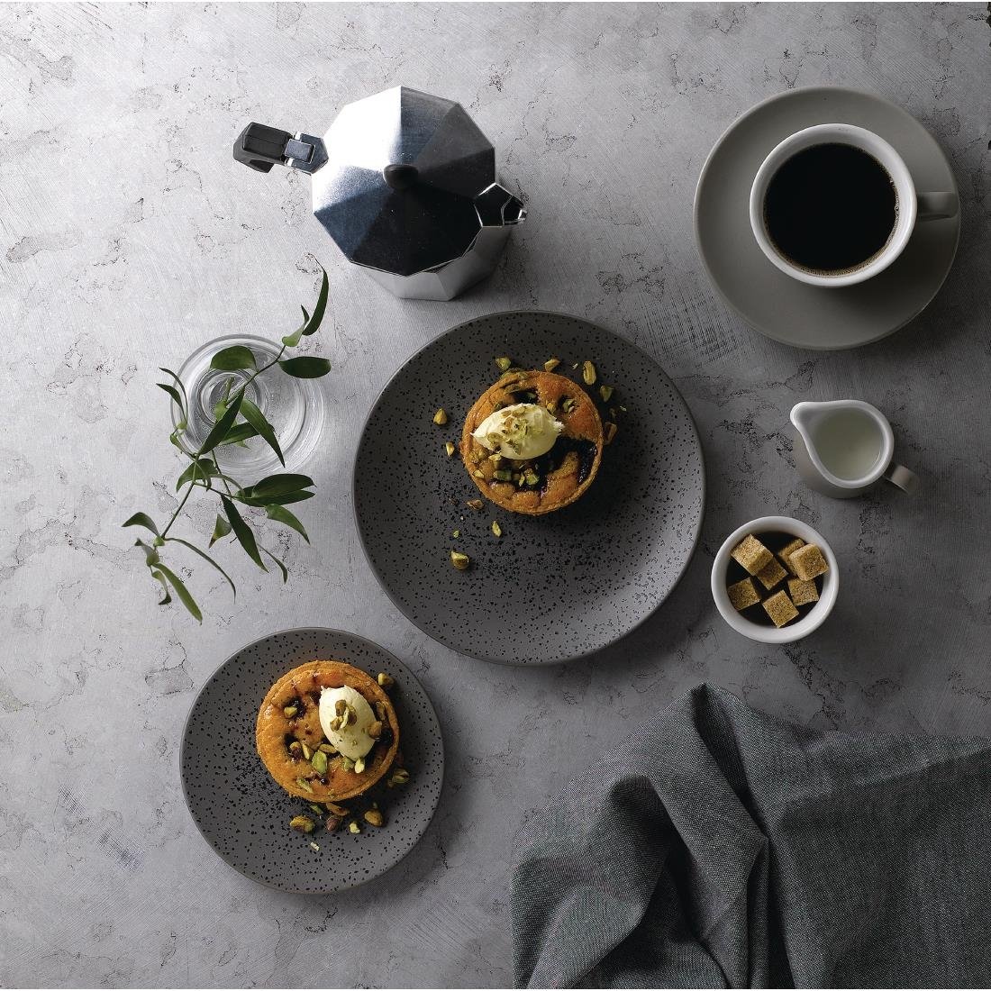 Churchill Menu Shades Caldera Coupe Plates Flint Grey 155mm (Pack of 6) - FC194 Plates Churchill