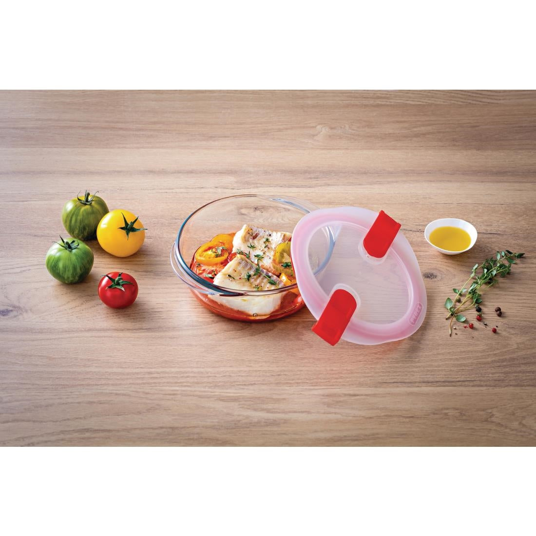 Pyrex Cook and Heat Round Dish with Lid 350ml - FC360 Pyrex
