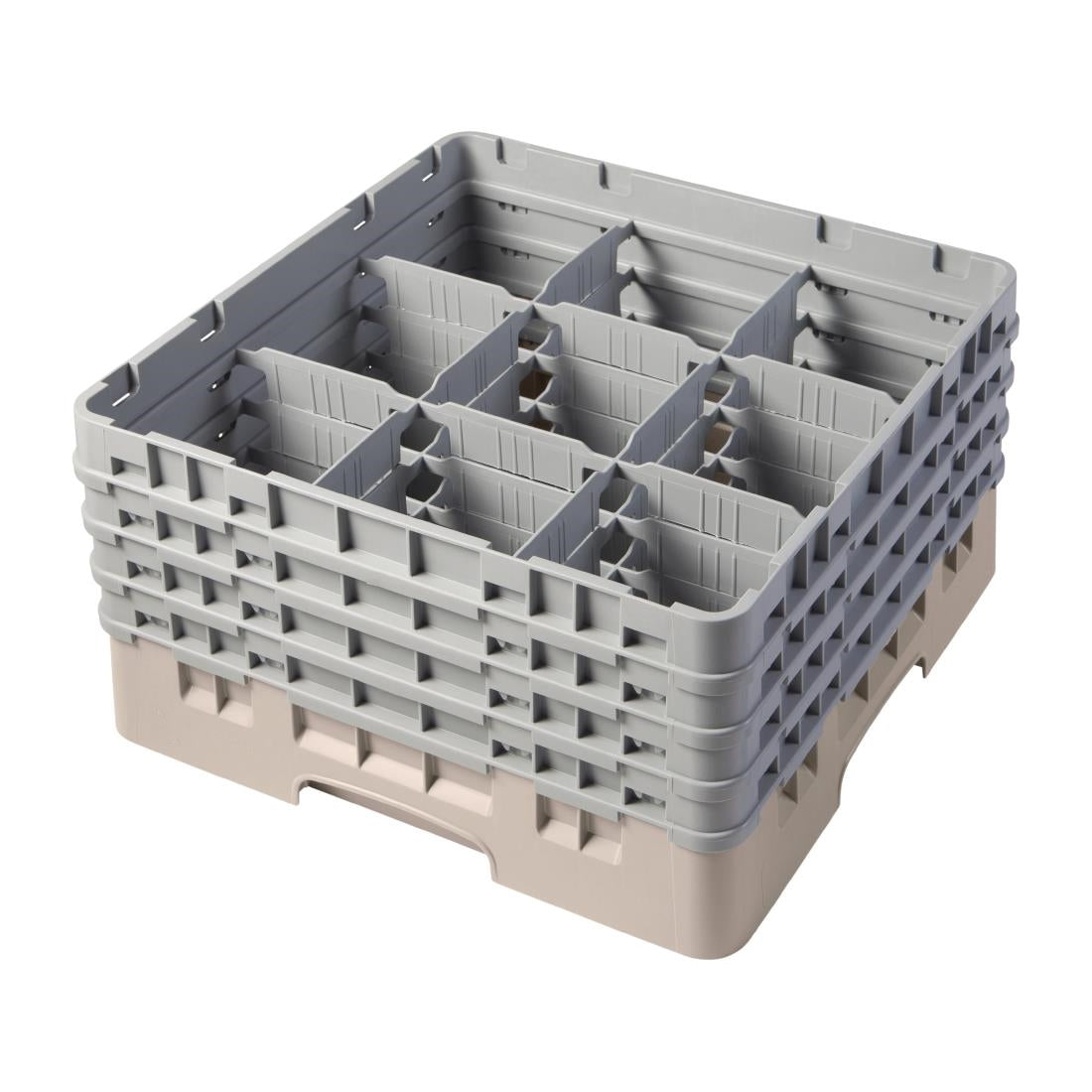 Cambro Camrack Beige 9 Compartments Max Glass Height 257mm - FC404 Cambro