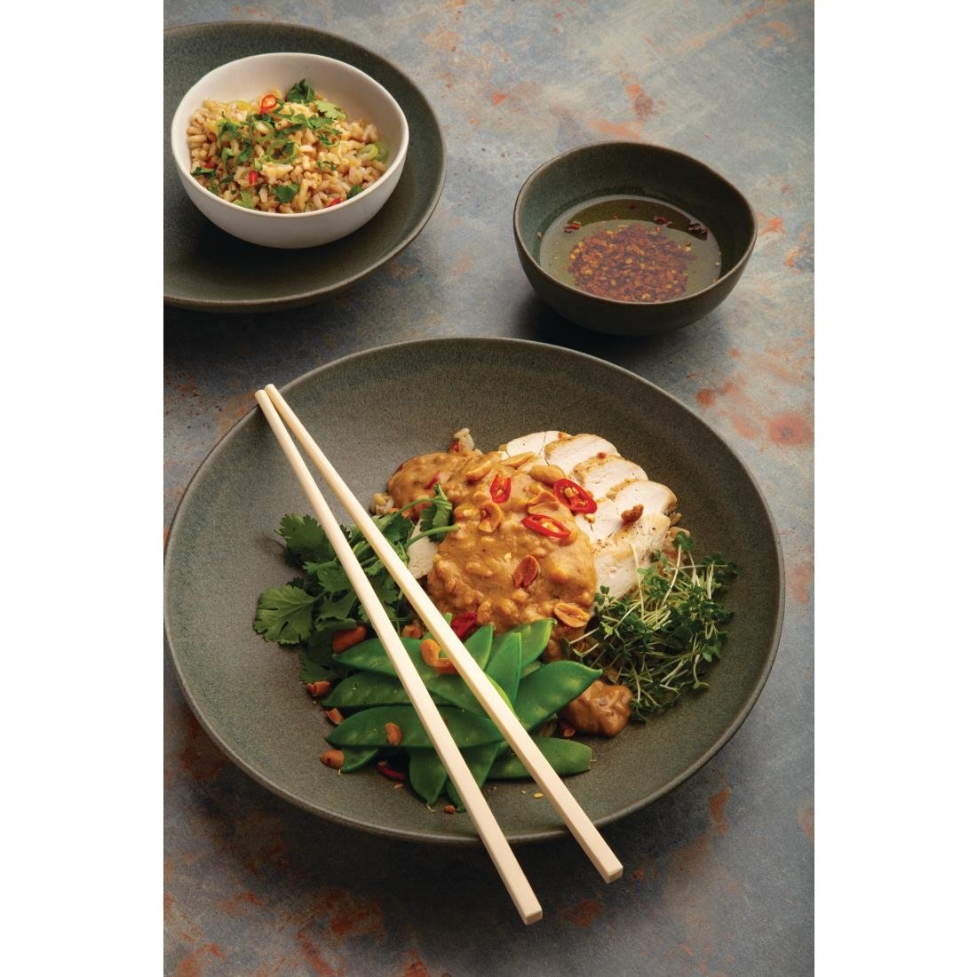 Olympia Build-a-Bowl Flat Bowls Green 250mm (Pack of 4) - FC711 Bowls Olympia