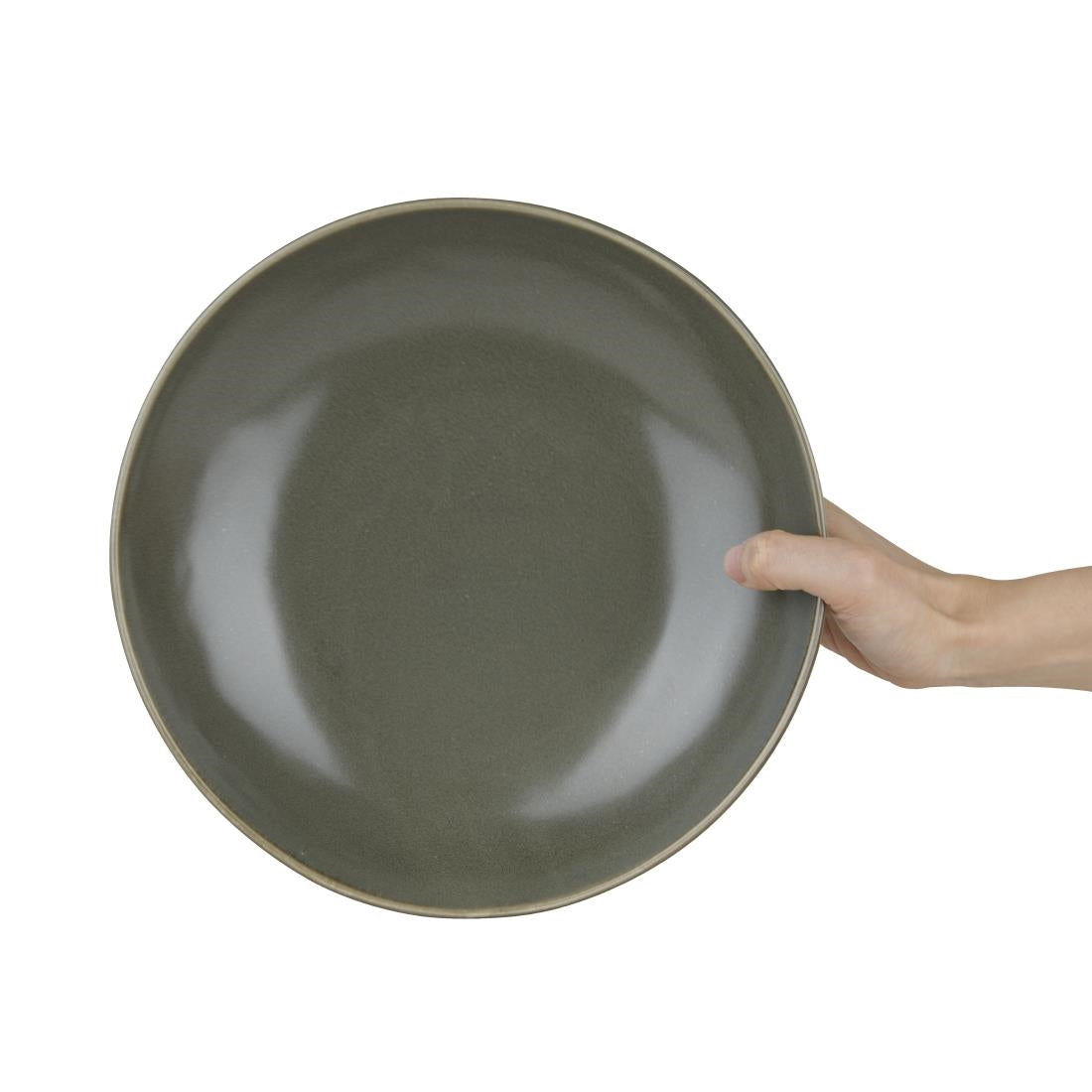 Olympia Build-a-Bowl Flat Bowls Green 250mm (Pack of 4) - FC711 Bowls Olympia