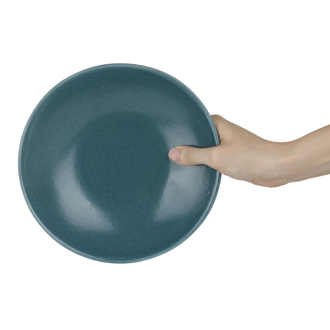 Olympia Build-a-Bowl Flat Bowls Blue 190mm (Pack of 6) - FC722 Bowls Olympia