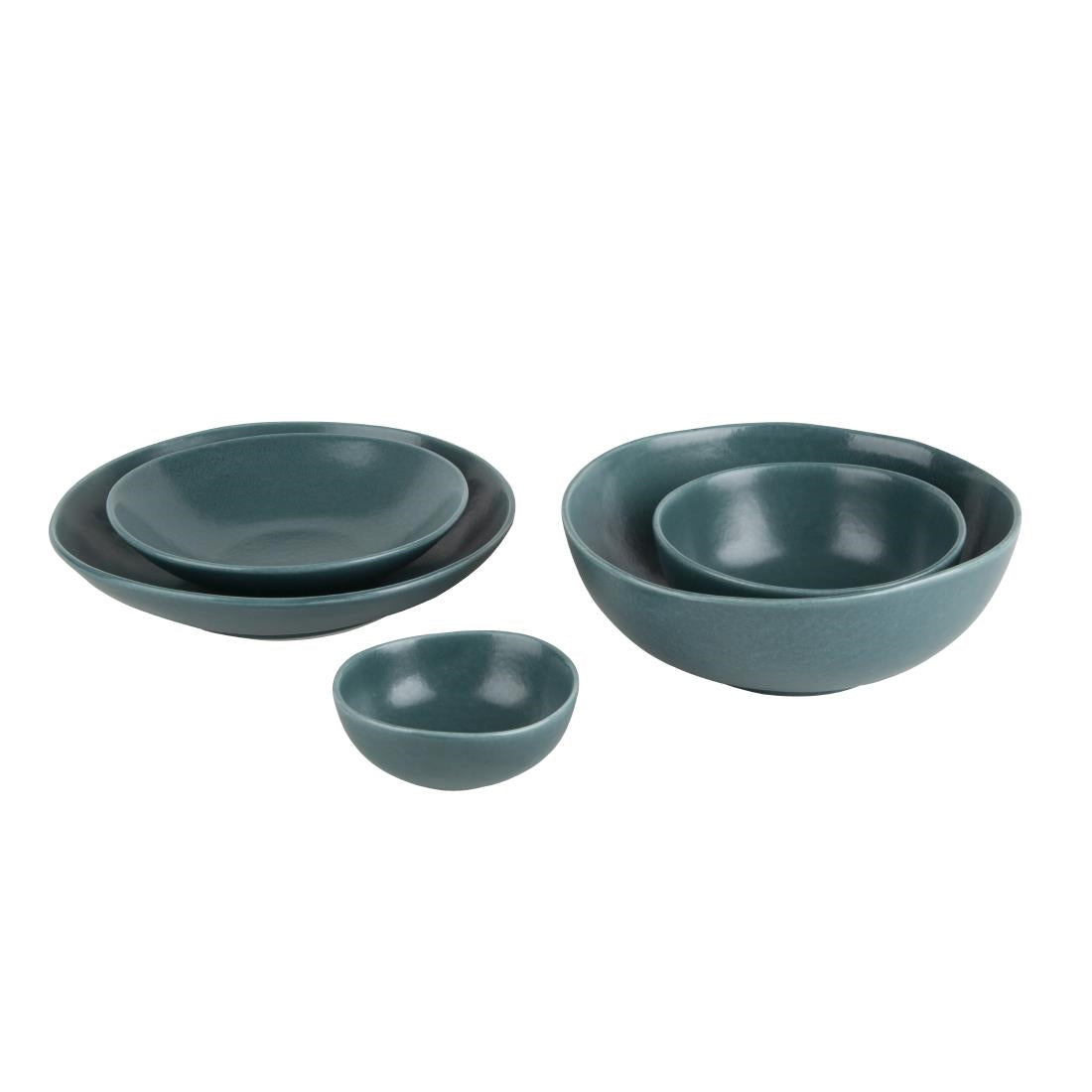 Olympia Build-a-Bowl Flat Bowls Blue 190mm (Pack of 6) - FC722 Bowls Olympia