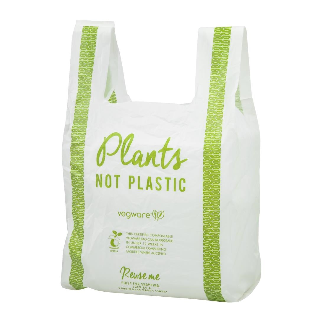 Vegware Compostable PLA Carrier Bags Medium (Pack of 500) - FC892 Vegware