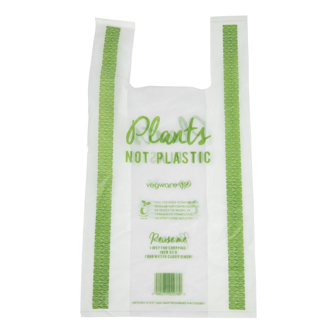 Vegware Compostable PLA Carrier Bags Medium (Pack of 500) - FC892 Vegware