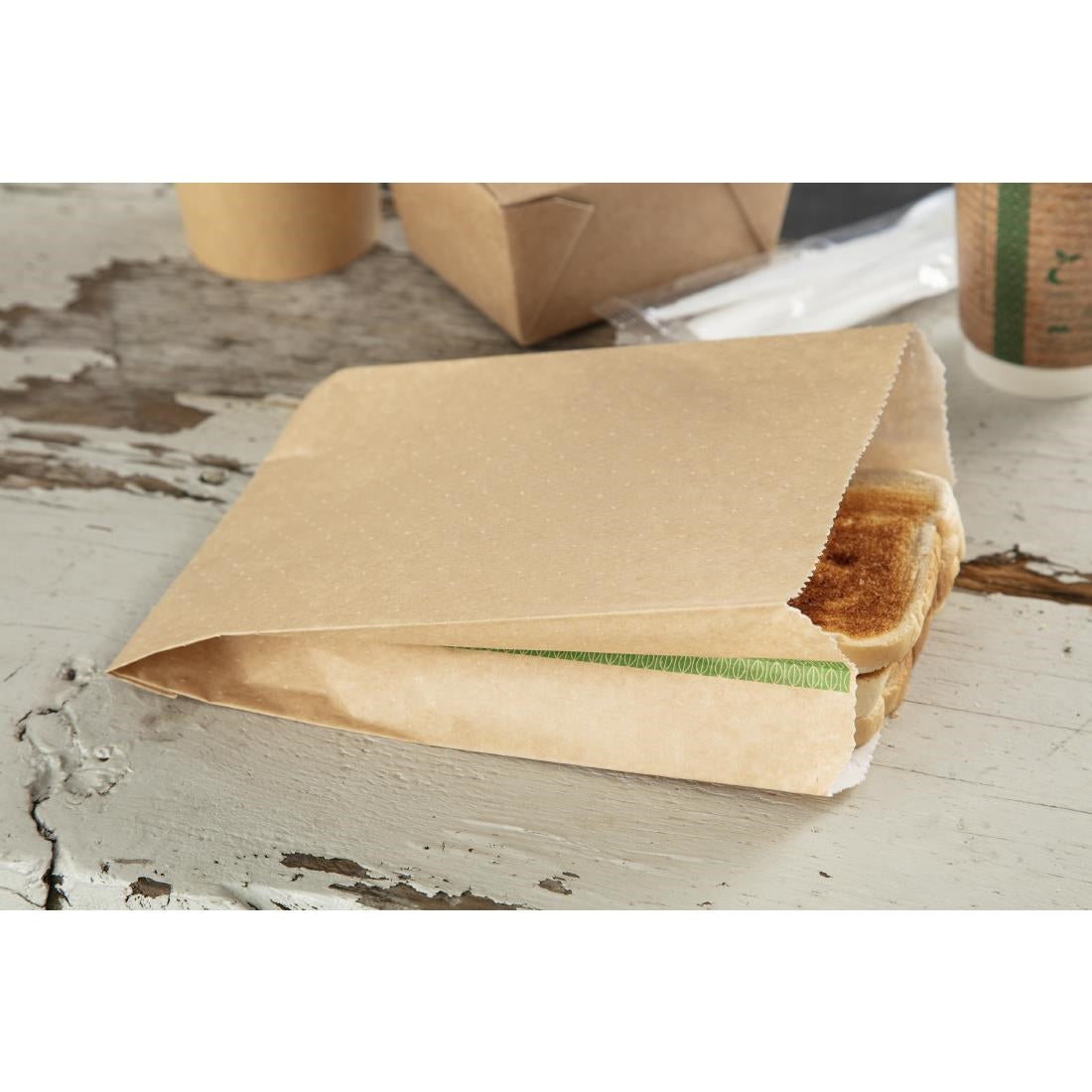 Vegware Compostable Therma Paper Hot Food Bags 292 x 127mm (Pack of 500) - FC898 Vegware
