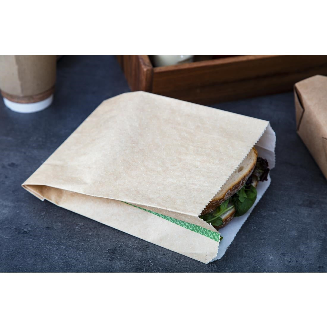 Vegware Compostable Therma Paper Hot Food Bags 229 x 165mm (Pack of 500) - FC899 Vegware