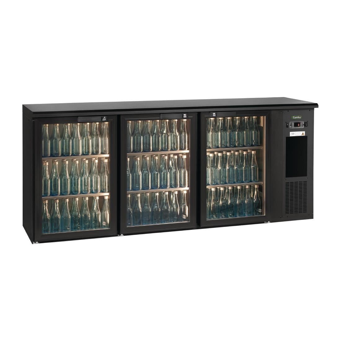 E3 3 x glass door undercounter bottle cooler | E3/222GMU84 Gamko