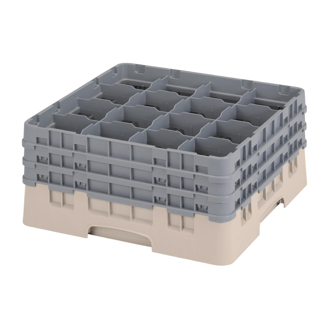 Cambro Camrack Beige 16 Compartments Max Glass Height 196mm - FD065 Cambro