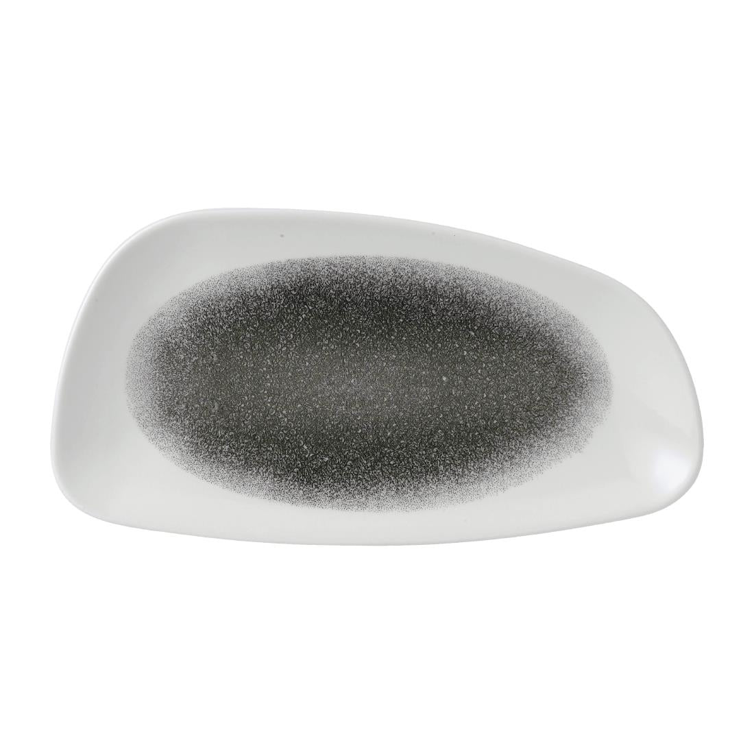 Churchill Raku Geo Plates Quartz Black 298x143mm (Pack of 12) - FD829 Plates Churchill