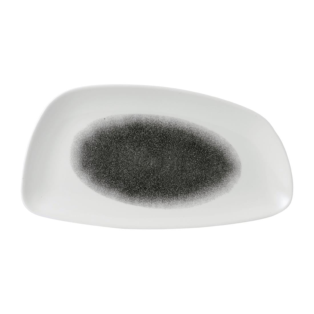 Churchill Raku Geo Plates Quartz Black 346x171mm (Pack of 6) - FD830 Plates Churchill