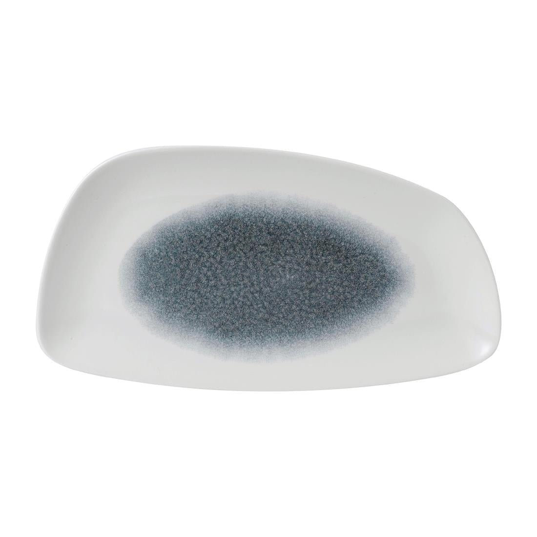 Churchill Raku Geo Plates Topaz Blue 346x171mm (Pack of 6) - FD832 Plates Churchill