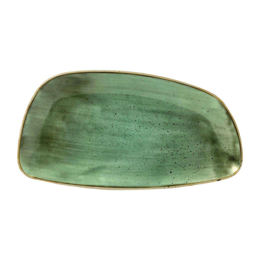 Churchill Stonecast Oval Plates Samphire Green 349x171mm (Pack of 6) - FD848 Plates Churchill
