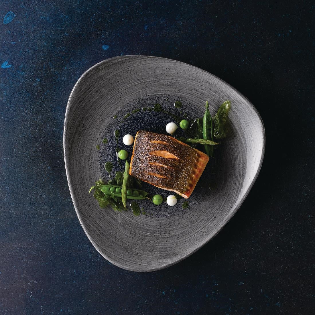 Churchill Stonecast Aqueous Lotus Plates Grey 305mm (Pack of 6) - FD857 Plates Churchill