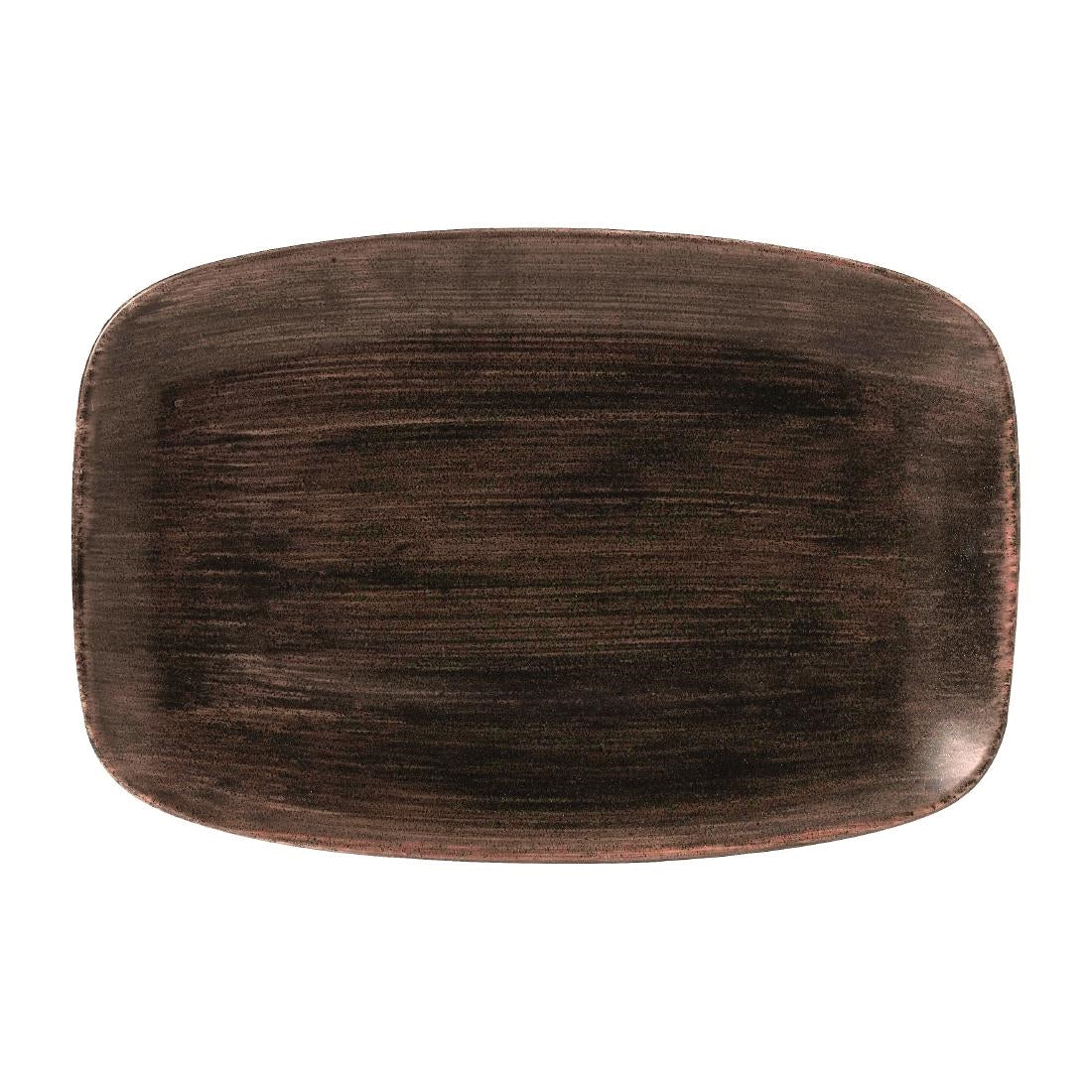 Churchill Stonecast Patina Oblong Plates Iron Black 305x198mm (Pack of 6) - FD869 Plates Churchill